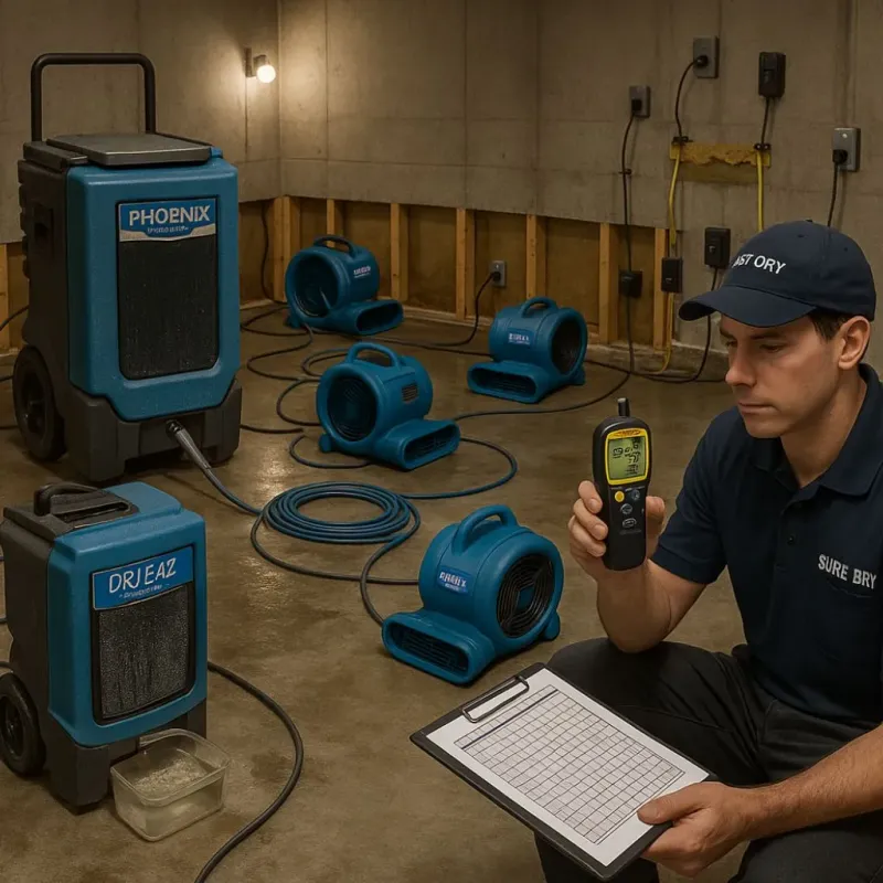 Structural Drying and Dehumidification process in Dunlap, IN